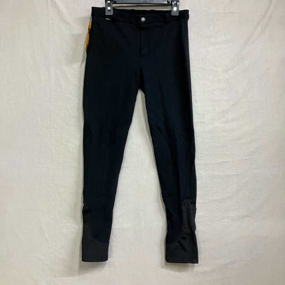 NWT Saxon Child C16 Black Knee Patch Pull-On Adjustable Schooling Breeches